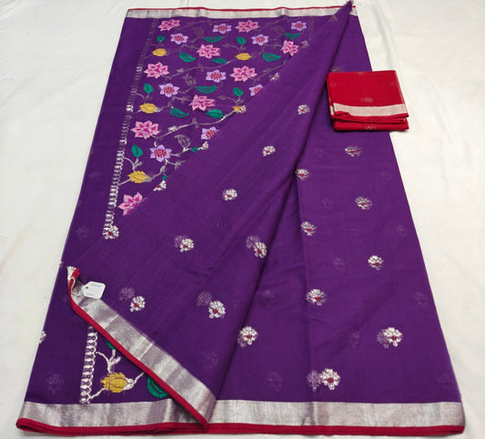 Pure Zari Kota Doria Handloom Saree