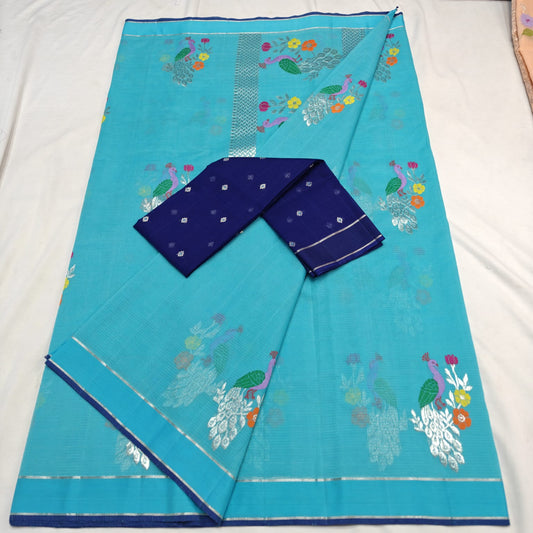 Pure Zari Kota Doria Handloom Saree
