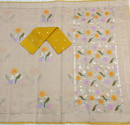 Pure Zari Kota Doria Handloom Saree