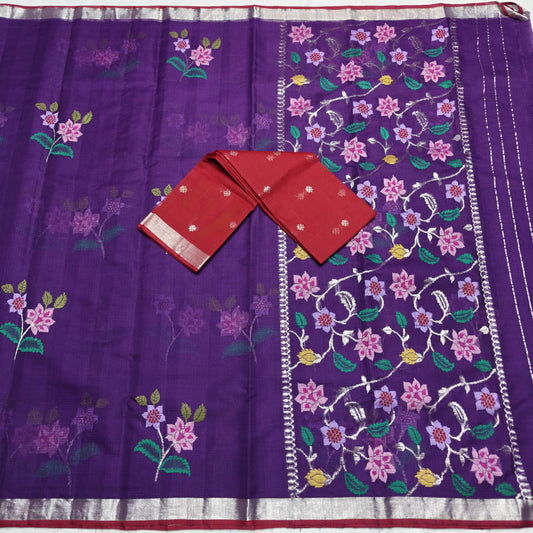 Pure Zari Kota Doria Handloom Saree
