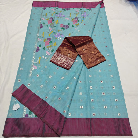 Pure Zari Kota Doria Handloom Saree