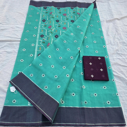 Pure Zari Kota Doria Handloom Saree