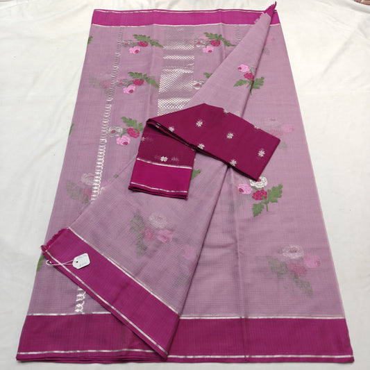 Pure Zari Kota Doria Handloom Saree