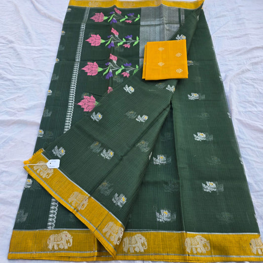 Pure Zari Kota Doria Handloom Saree