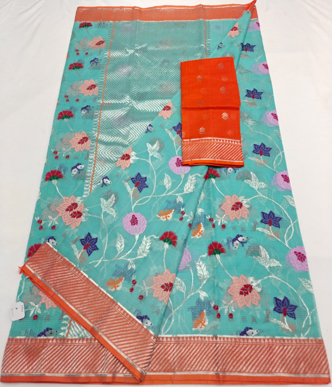 Pure Zari Kota Doria Handloom Saree
