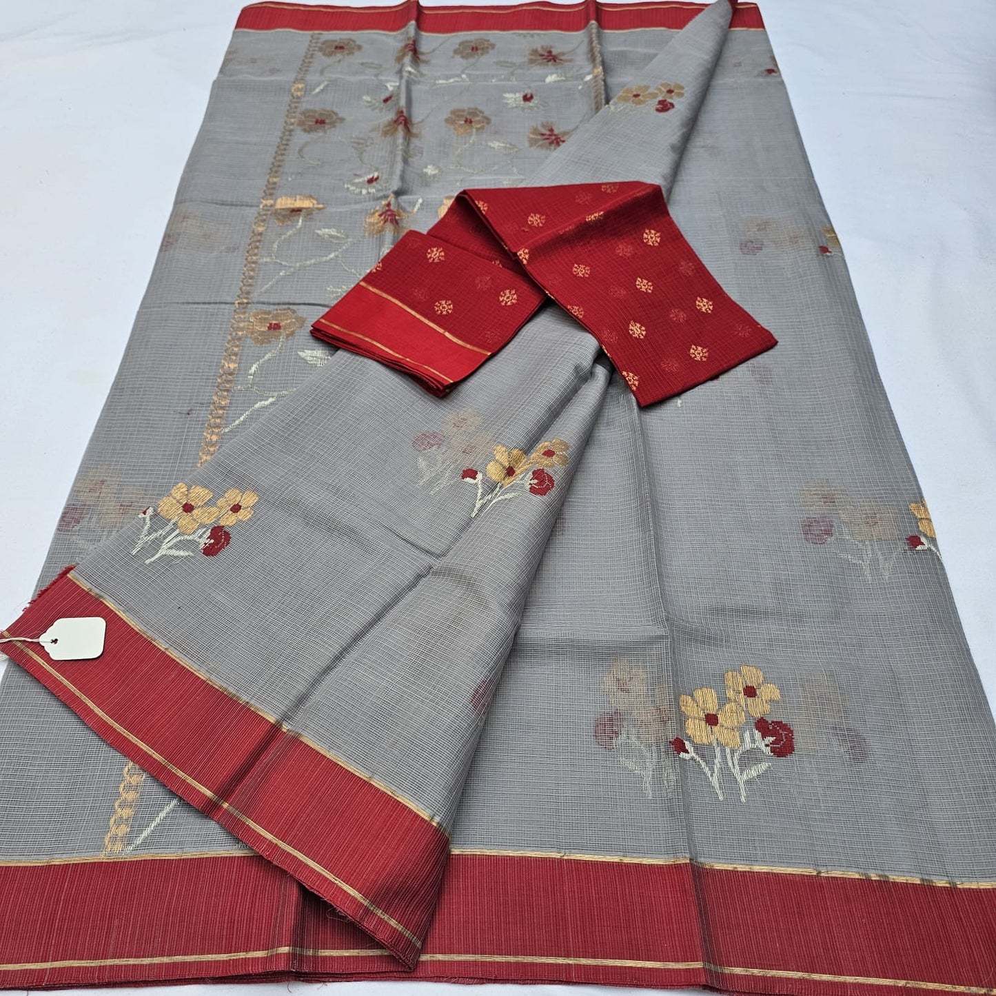 Pure Zari Kota Doria Handloom Saree