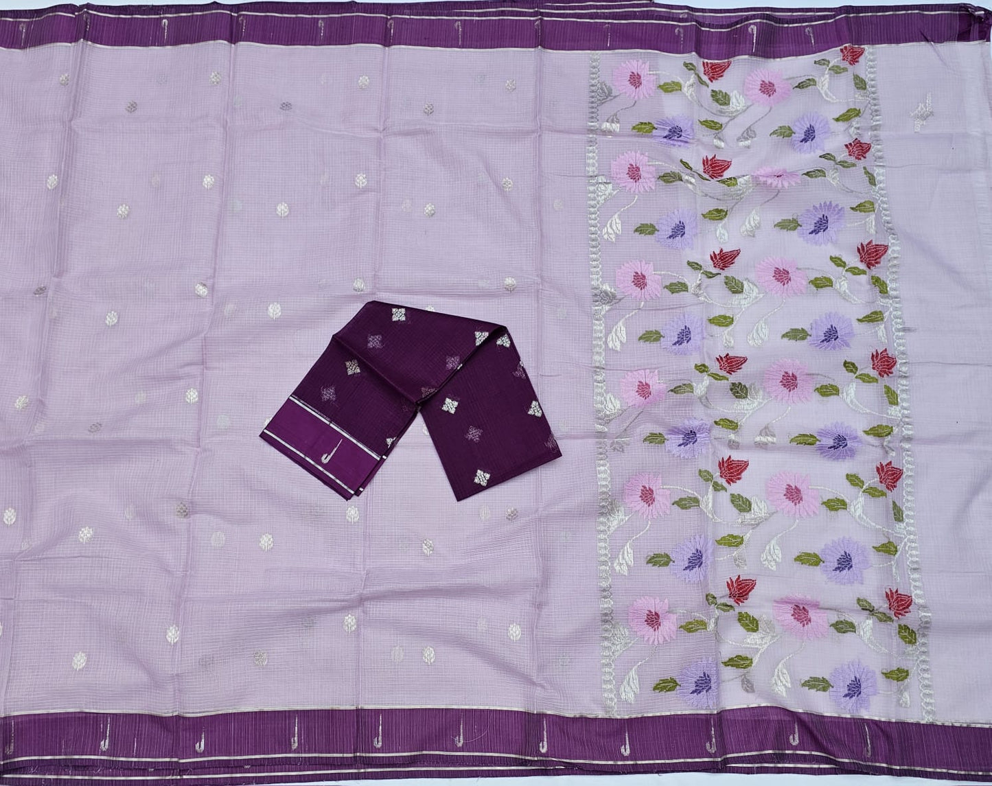 Pure Zari Kota Doria Handloom Saree