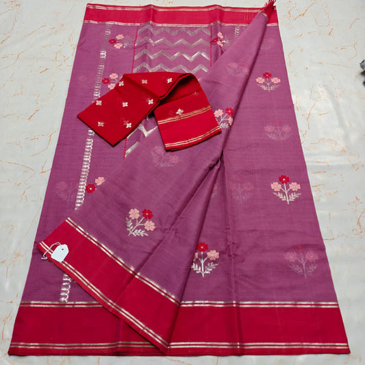 Pure Zari Kota Doria Handloom Saree
