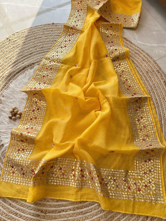 Heavy Gota Patti Work Saree