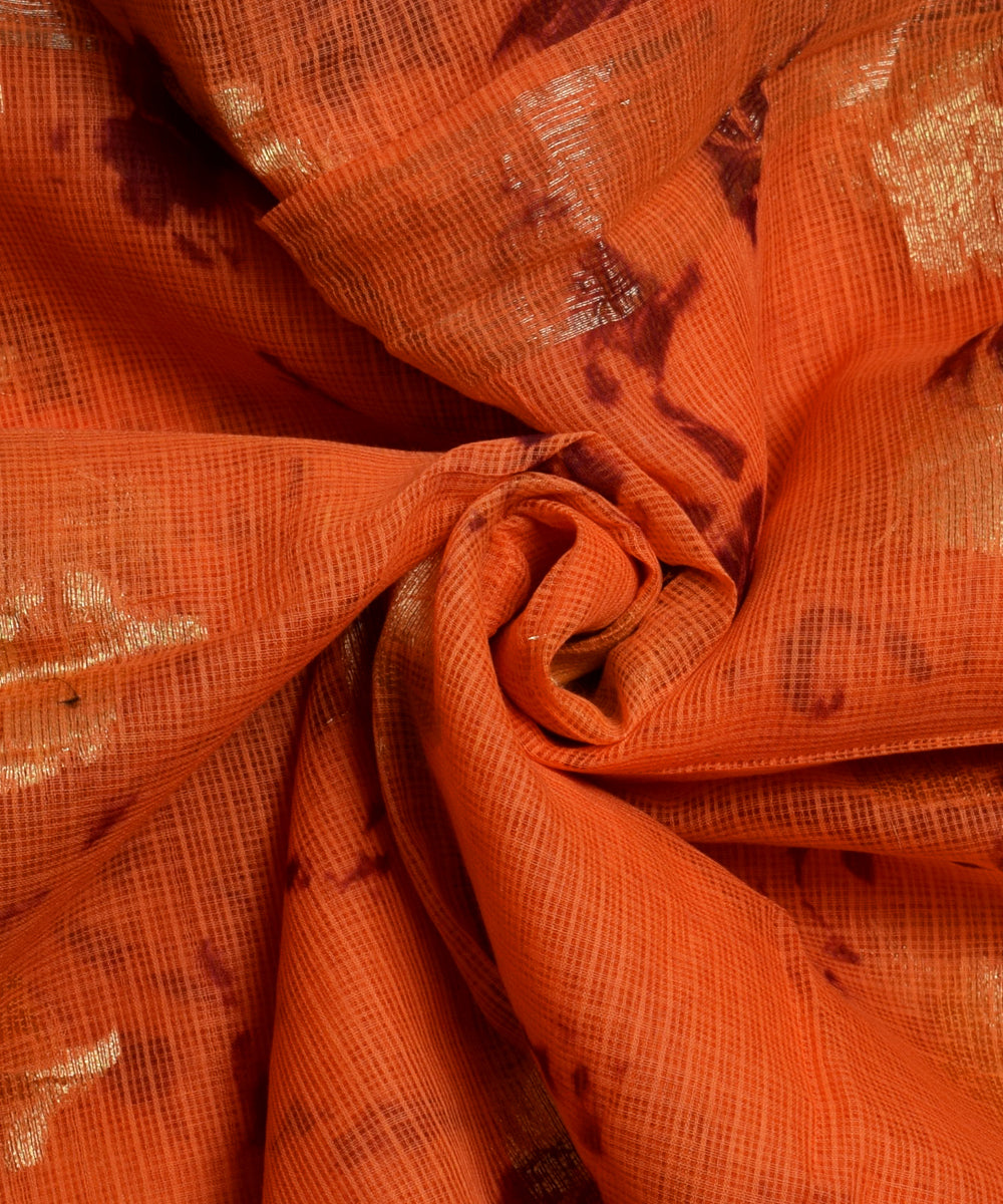 Brown Golden Work Zari Border KotaDoria Weaving Saree With Blouse