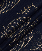Black Fully Golden Print Zari Border KotaDoria Cotton Saree With Blouse