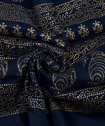 Black Fully Golden Print Zari Border KotaDoria Cotton Saree With Blouse