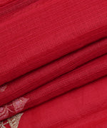 Red & Embroidery Golden Work Zari Border KotaDoria Cotton Saree With Blouse