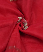 Red & Embroidery Golden Work Zari Border KotaDoria Cotton Saree With Blouse