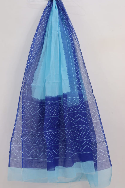 Elegant Blue-Sky Blue Dot Design Kota Doria Dupatta